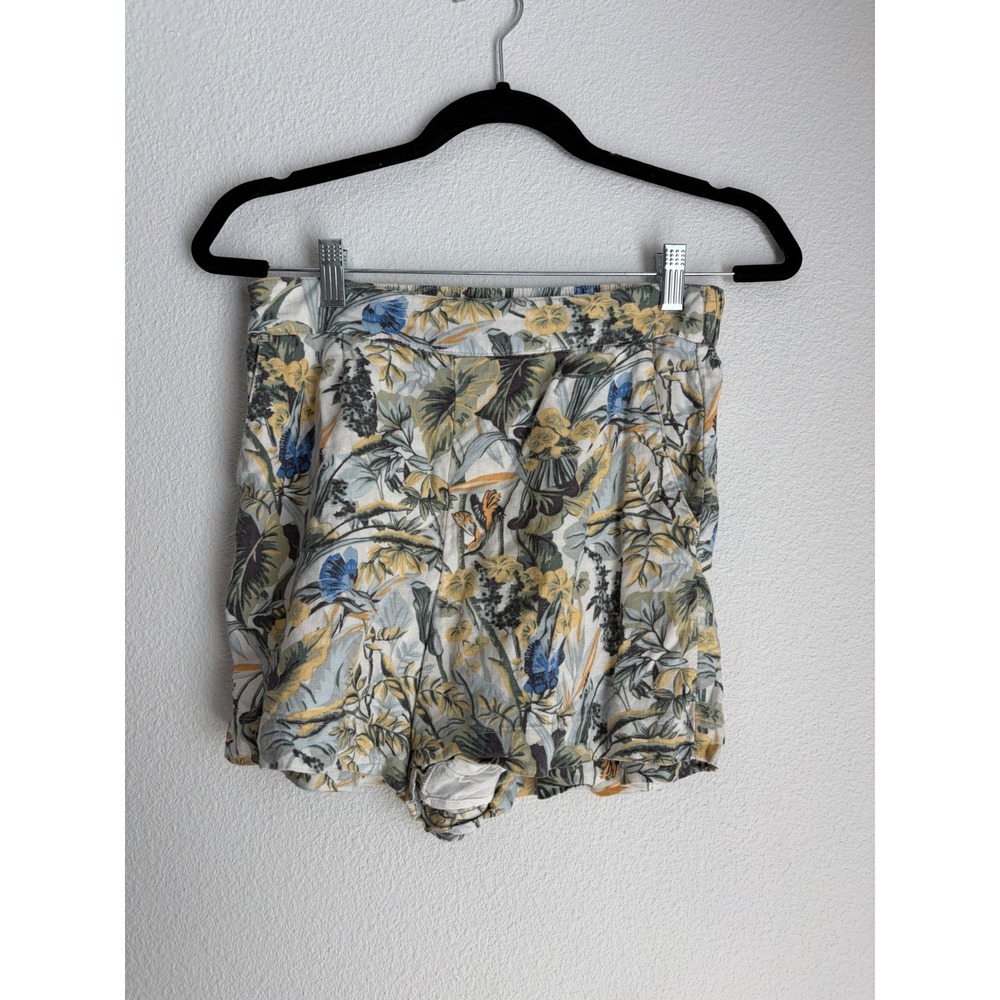 Abercrombie & Fitch Tropical Botanical Floral One Shoulder Crop Top Shorts Set S